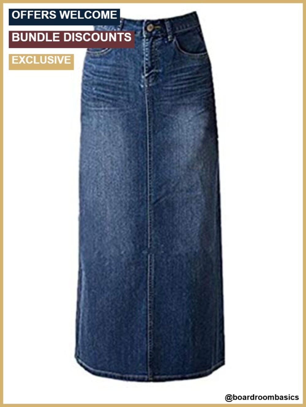 High Waisted A-Line Maxi Denim Pencil Skirt
